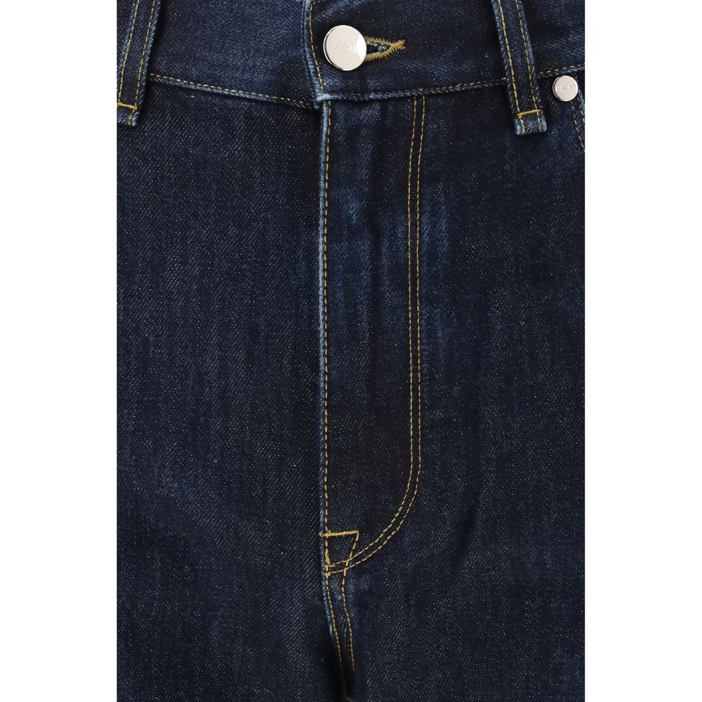 Fendi blå raka bomullsjeans