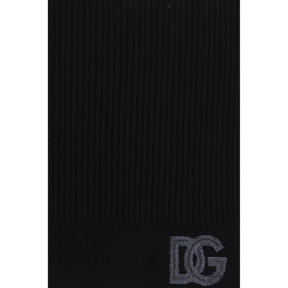 Dolce & Gabbana Black Wool Scarf