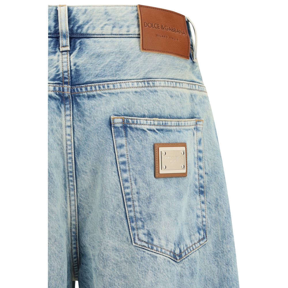Dolce & Gabbana Blå Jeans i Avslappnad Passform av Bomull
