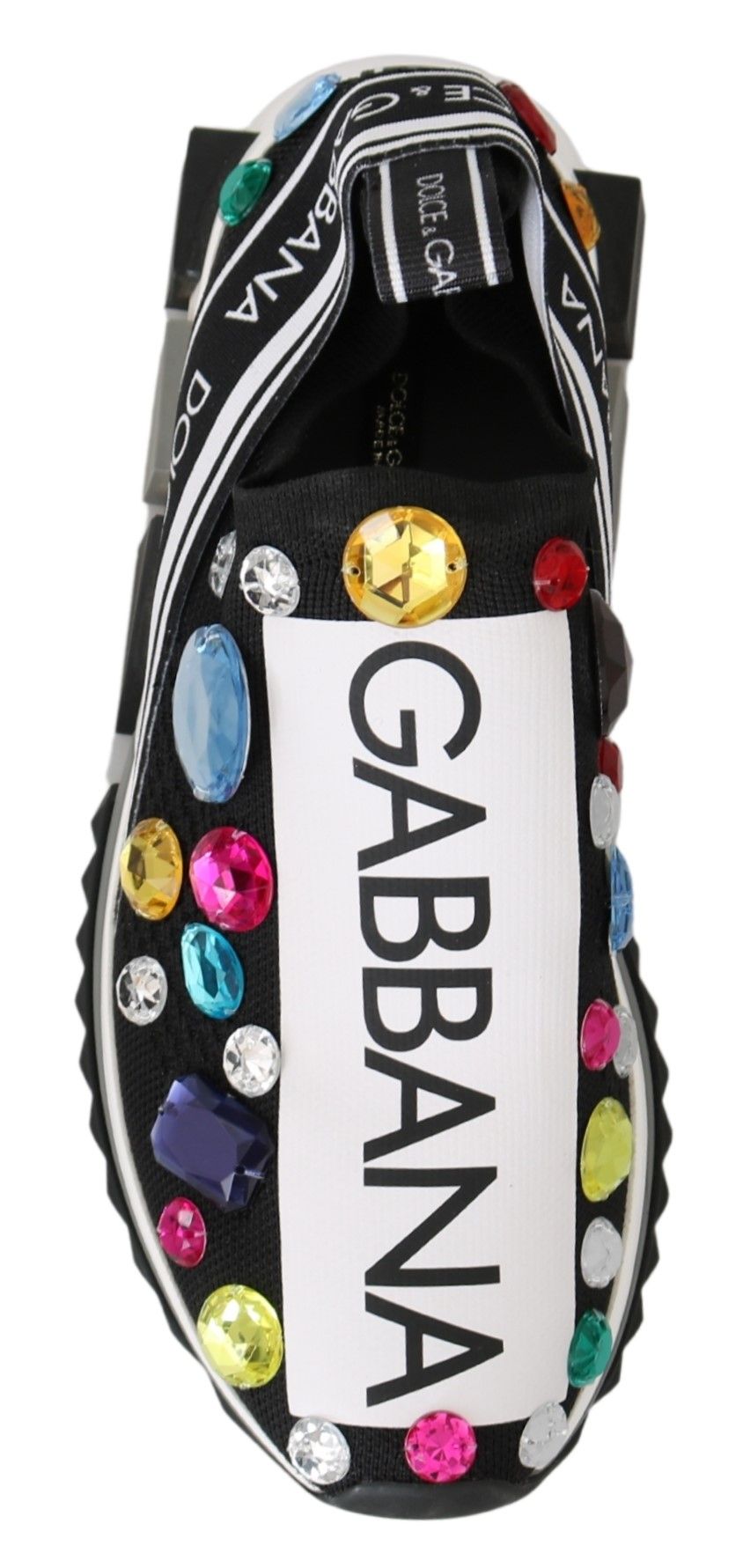 Dolce & Gabbana Svarta Flerfärgade Kristall Sneakers Skor