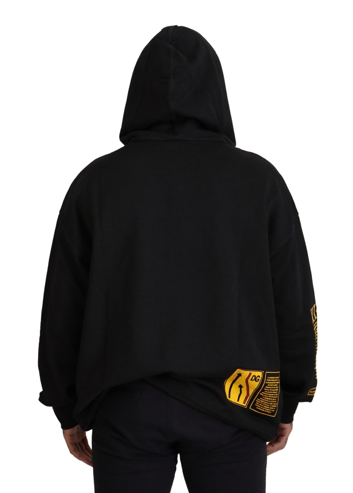 Dolce & Gabbana svart huvtröja i bomull med DG Shield-logotyp