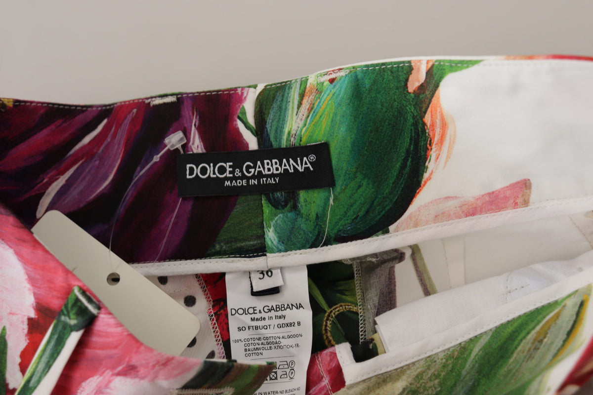 Dolce & Gabbana flerfärgade hotpants med hög midja