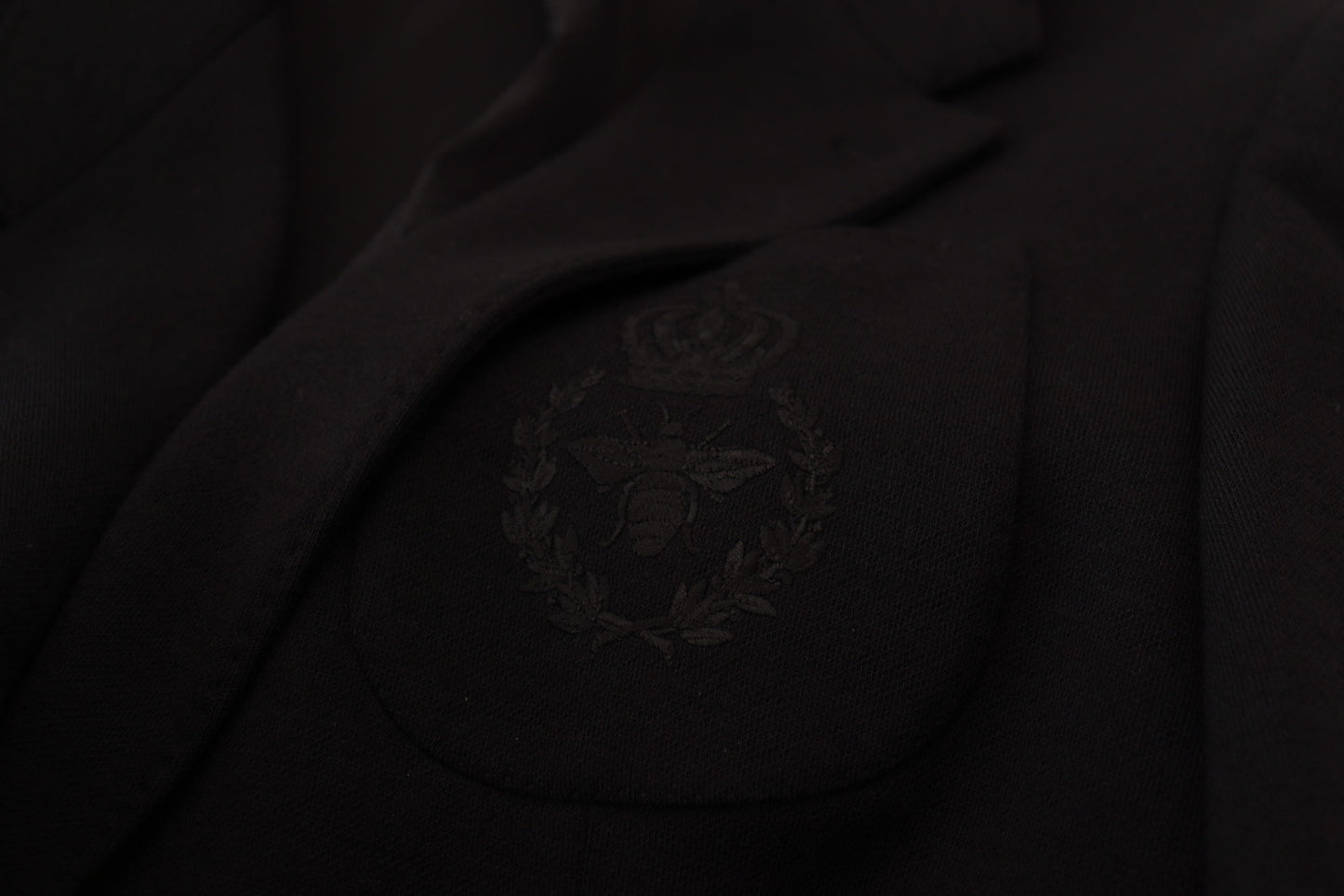 Dolce & Gabbana svart ullkavaj med smal passform och Crown