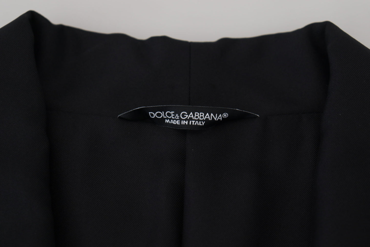 Dolce & Gabbana Svart Robe Randig DG Patch Jacka Herrkavaj