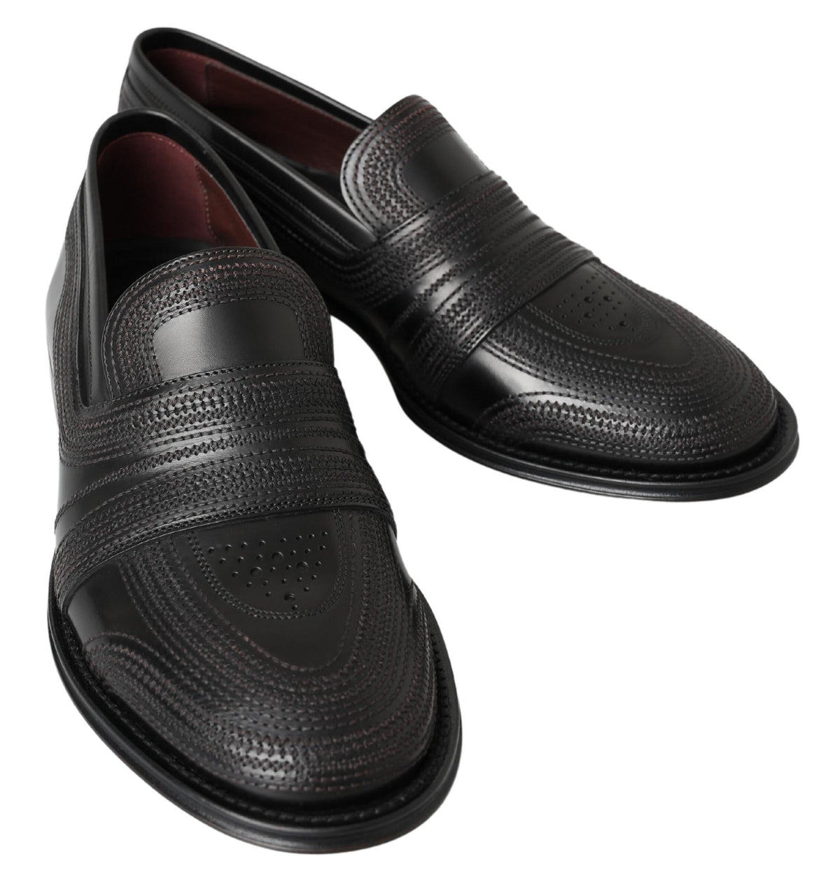 Dolce & Gabbana svarta loafers i läder med sömmar