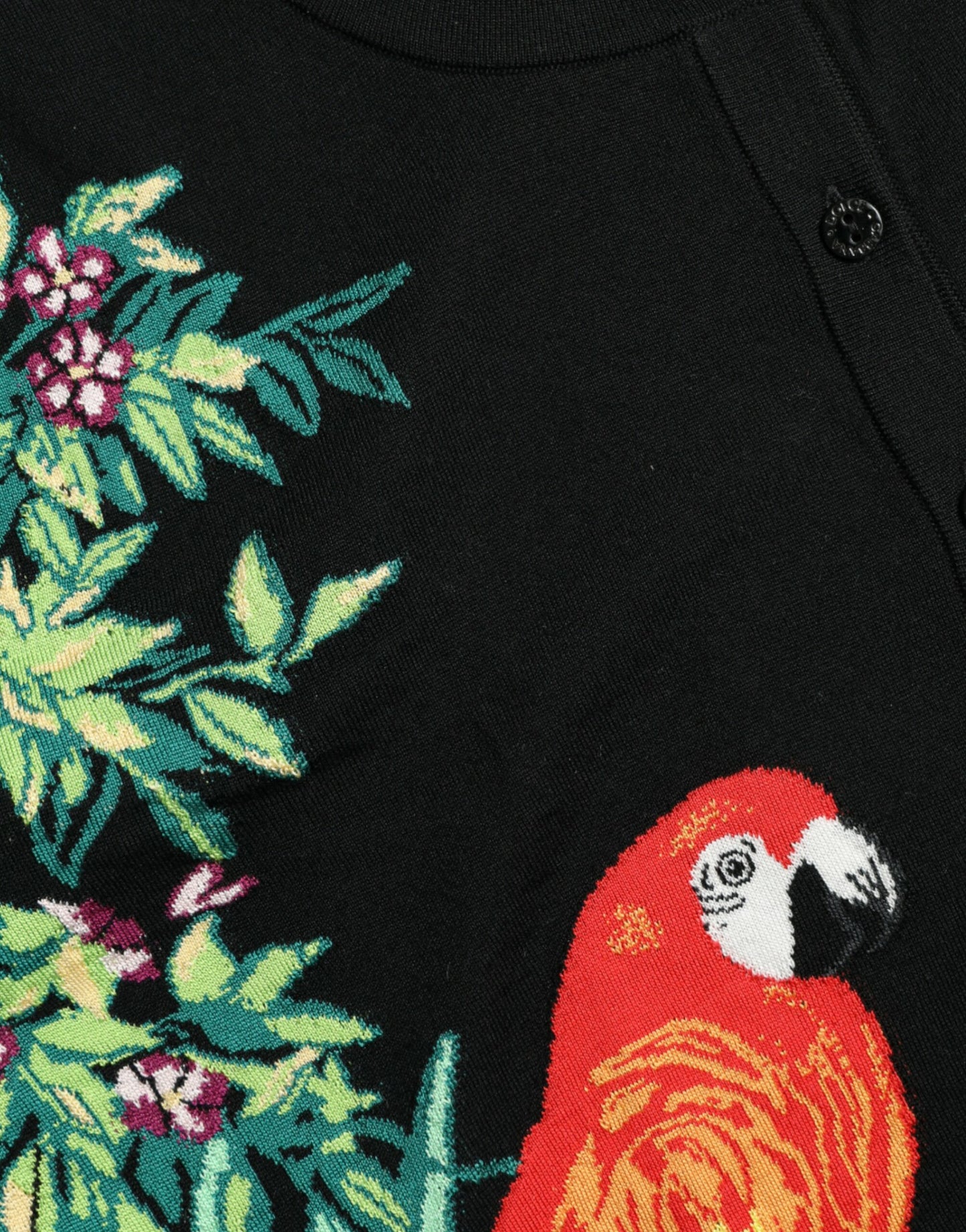 Dolce & Gabbana Svart Bird Ull Långärmad Kofta