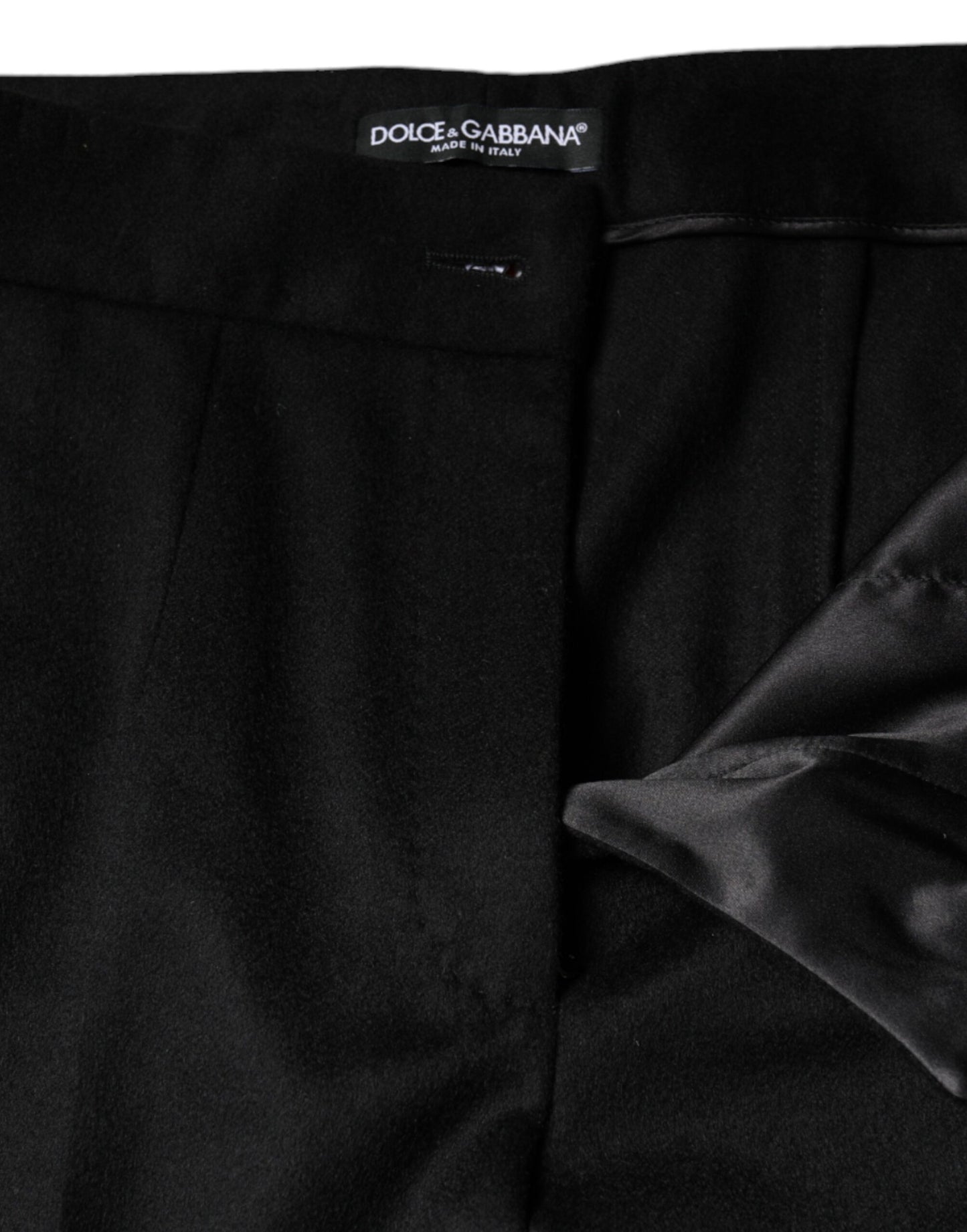 Dolce & Gabbana Svarta Cashmere Med Mellanhög Midja Dam Boot Cut Byxor