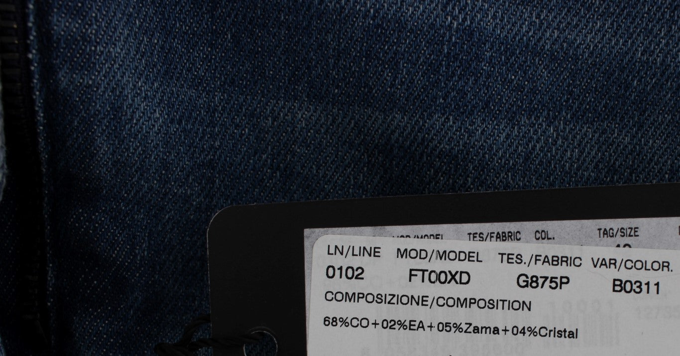 Dolce & Gabbana Crystal Roses Hjärtutsmyckade Jeans