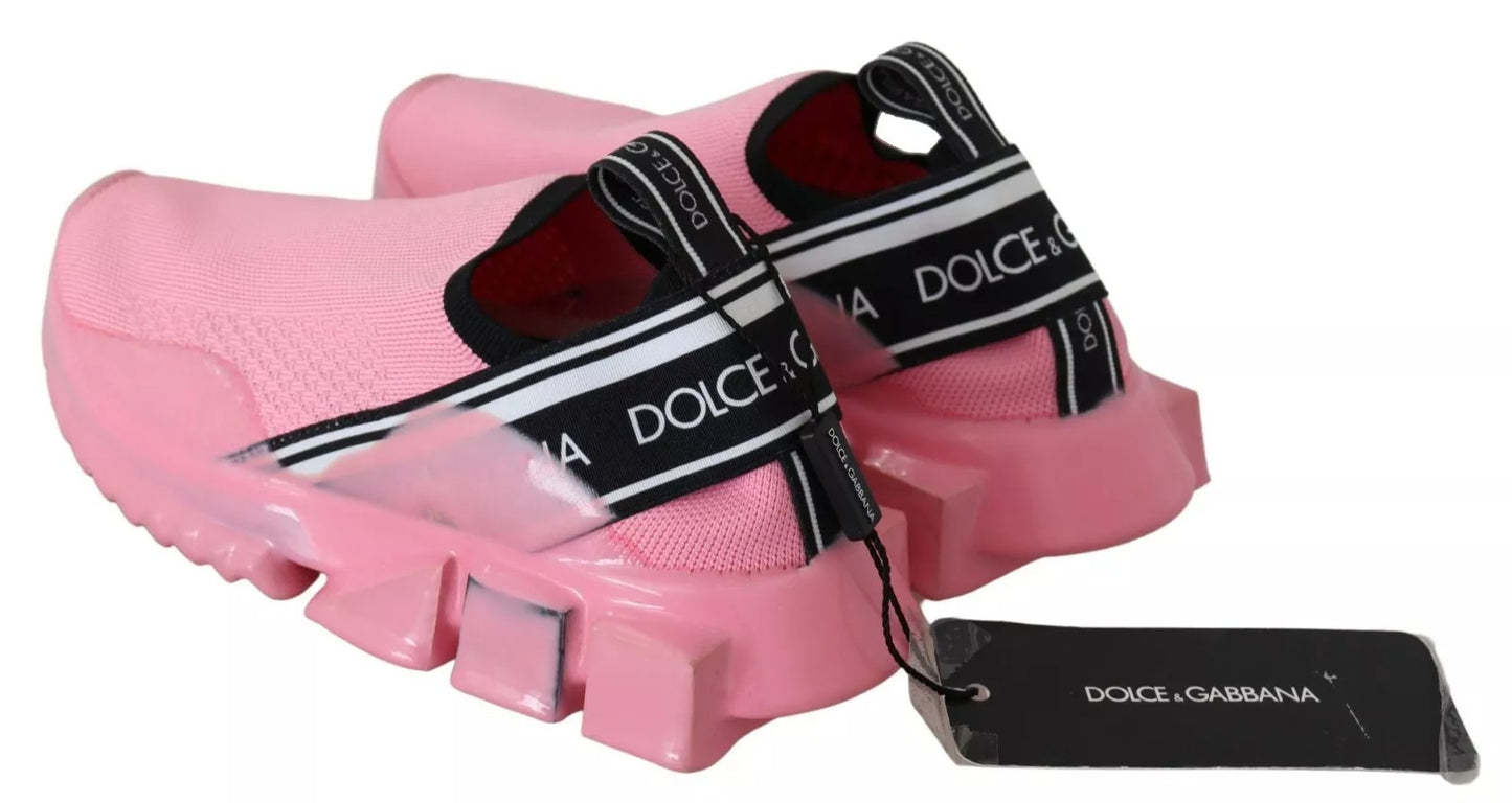 Dolce & Gabbana Rosa Låga Sorrento Sneakers Slip On Casual Skor