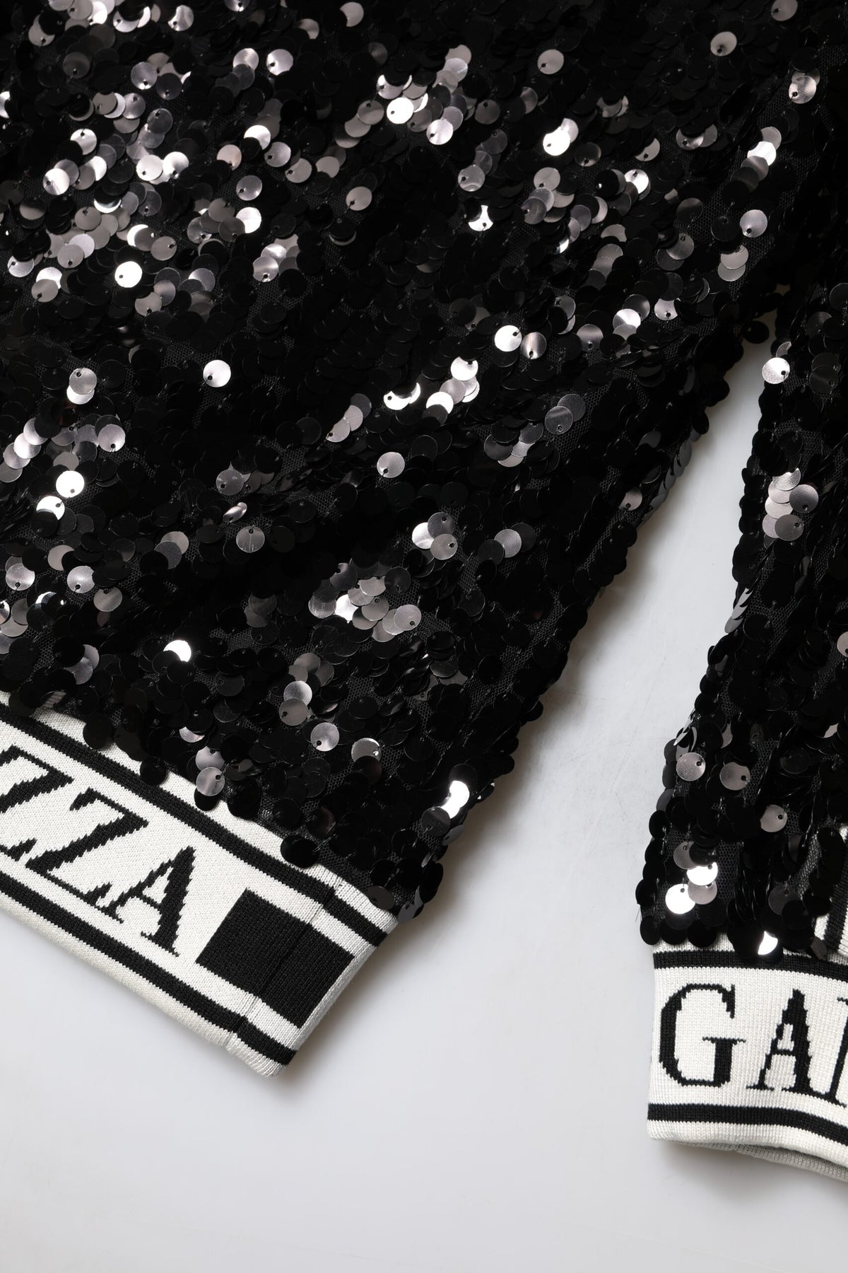 Dolce & Gabbana Black DG Queen Sequin Pullover Sweater