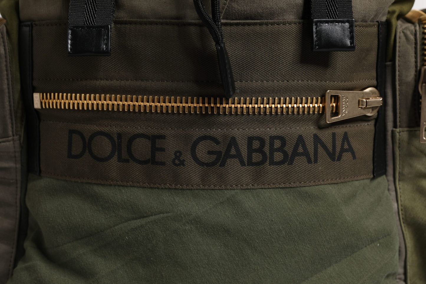 Dolce & Gabbana Militärgrön Patchwork Skolryggsäck
