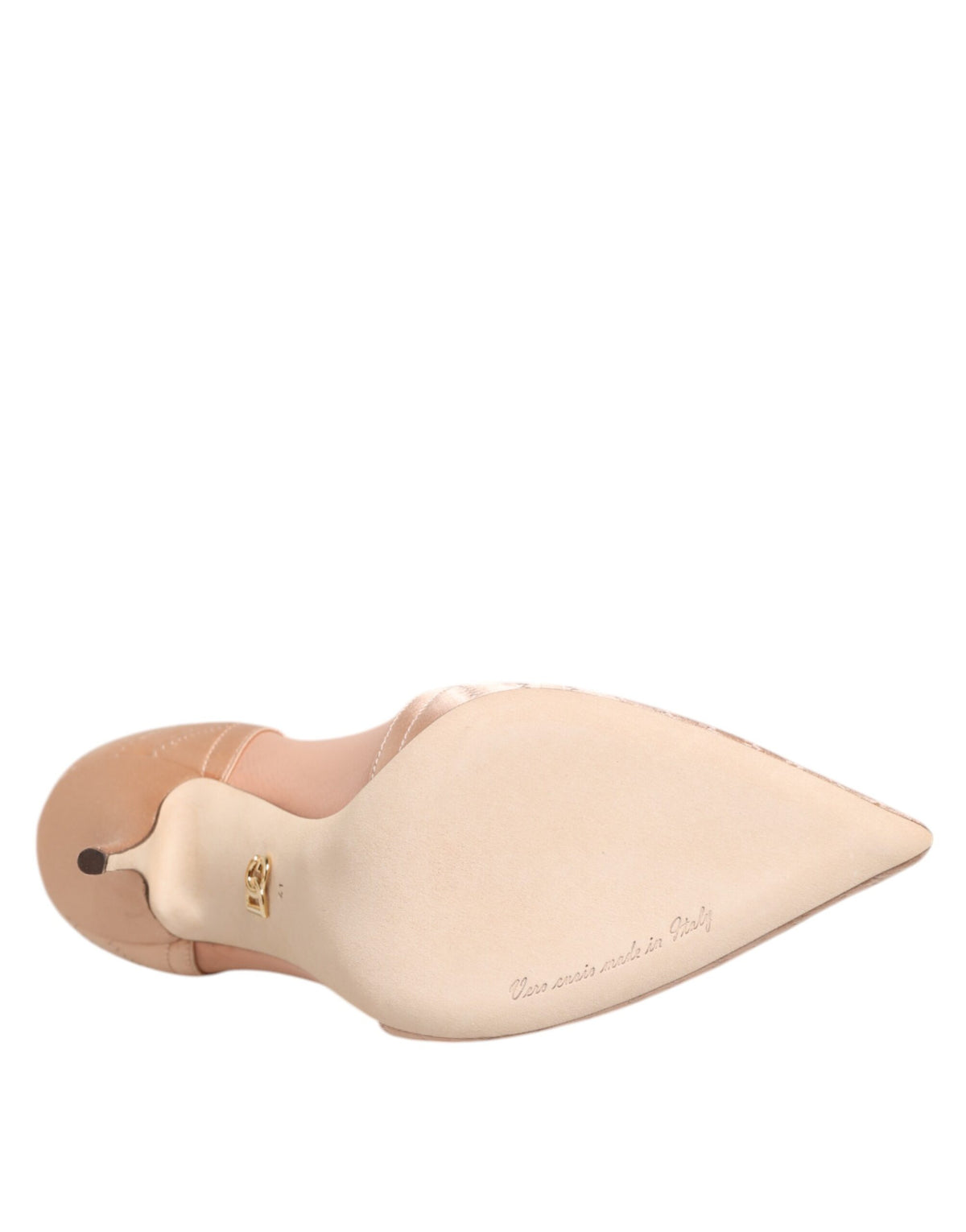 Dolce & Gabbana Cipria Nude Satin Mesh Stiletto Pumps Skor