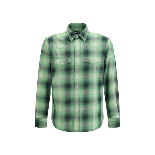 Tom Ford Bicolor Cotton Pattern Shirt