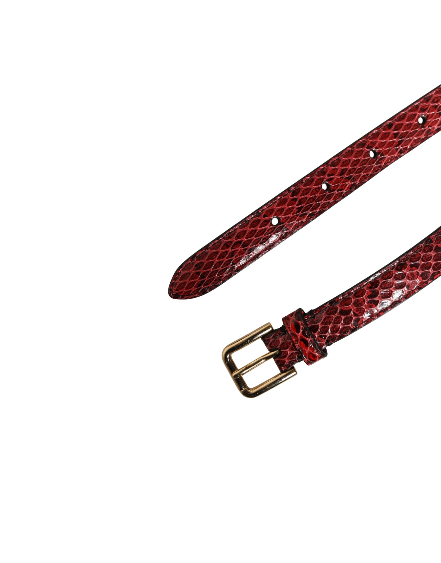 Dolce & Gabbana Red Leather Daisy Crystal Embellished Waist Belt