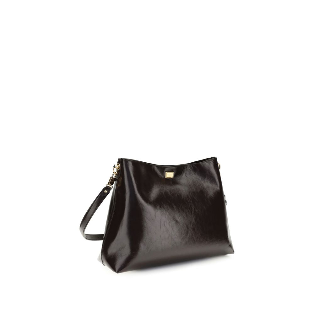 Dolce & Gabbana Brown Calf Leather Bos Taurus Shoulder Bag