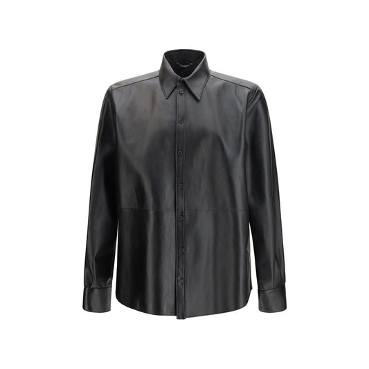 Dolce & Gabbana Black Leather Dress Shirt