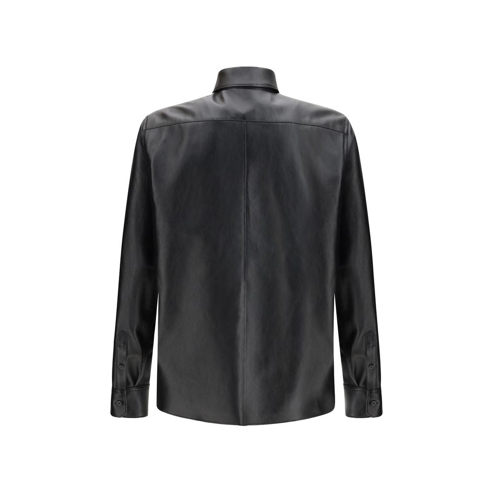 Dolce & Gabbana Black Leather Dress Shirt
