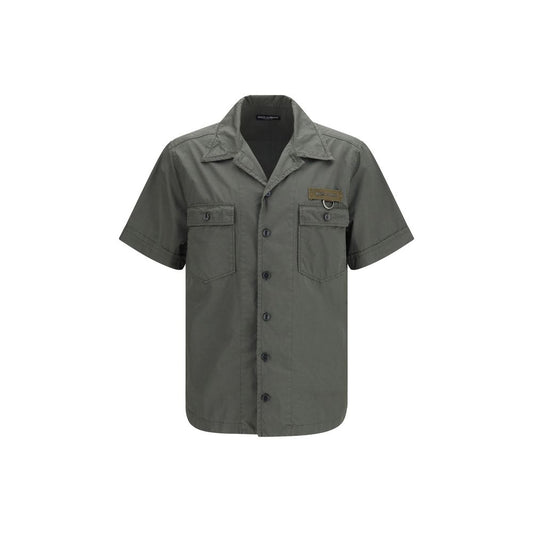 Dolce & Gabbana Gray Cotton Shortsleeve Shirt