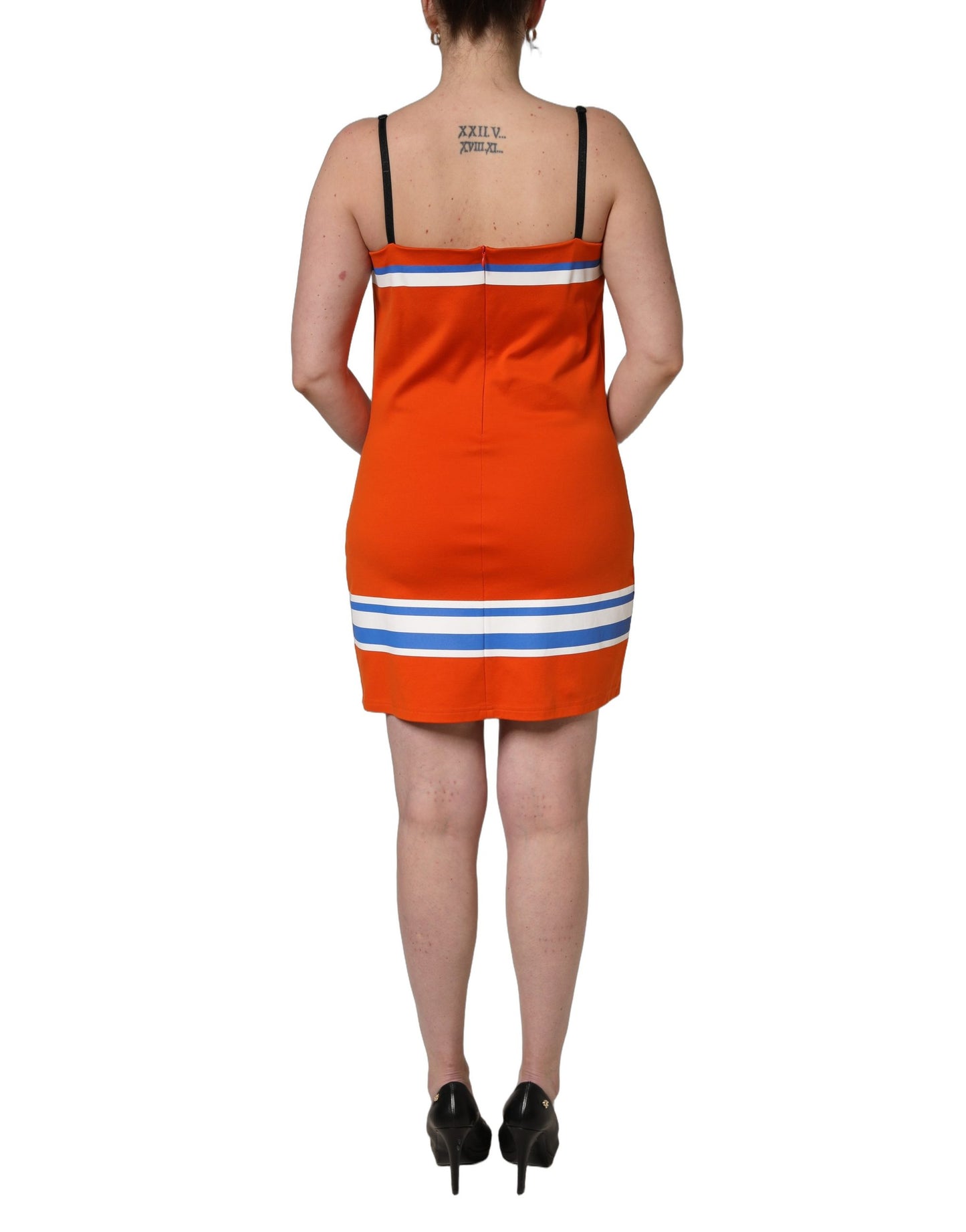 Dolce & Gabbana Orange Cotton Superbowl Football Inspired Mini Dress