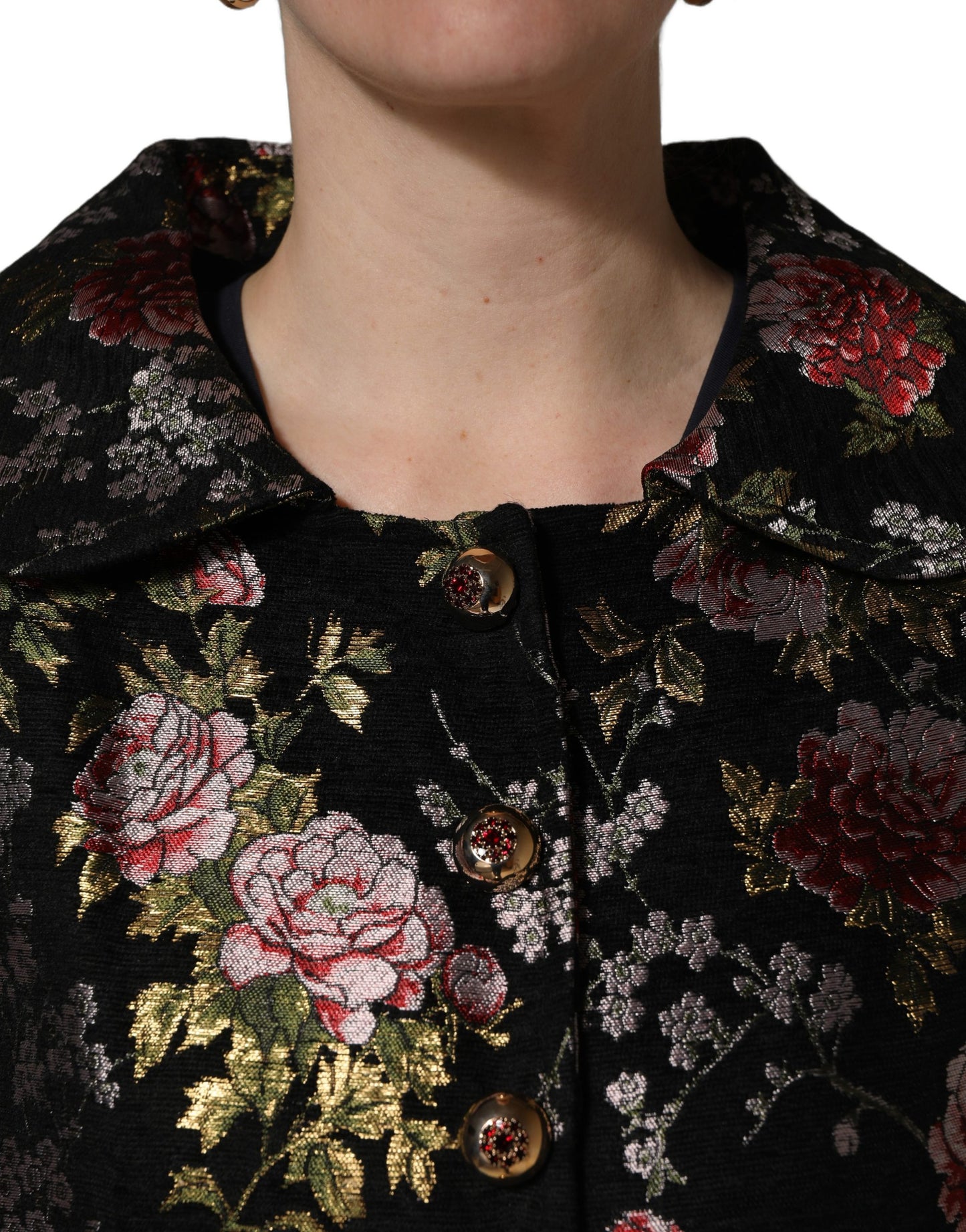 Dolce & Gabbana Multicolor Floral Brocade Blazer Jacket