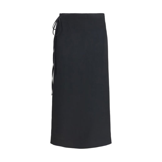 Calvin Klein Black Viscose Long Skirt