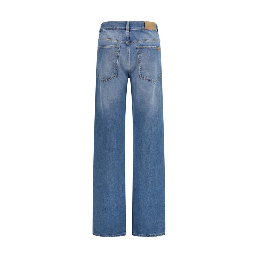 Calvin Klein Blue Cotton Straight-Leg Jeans