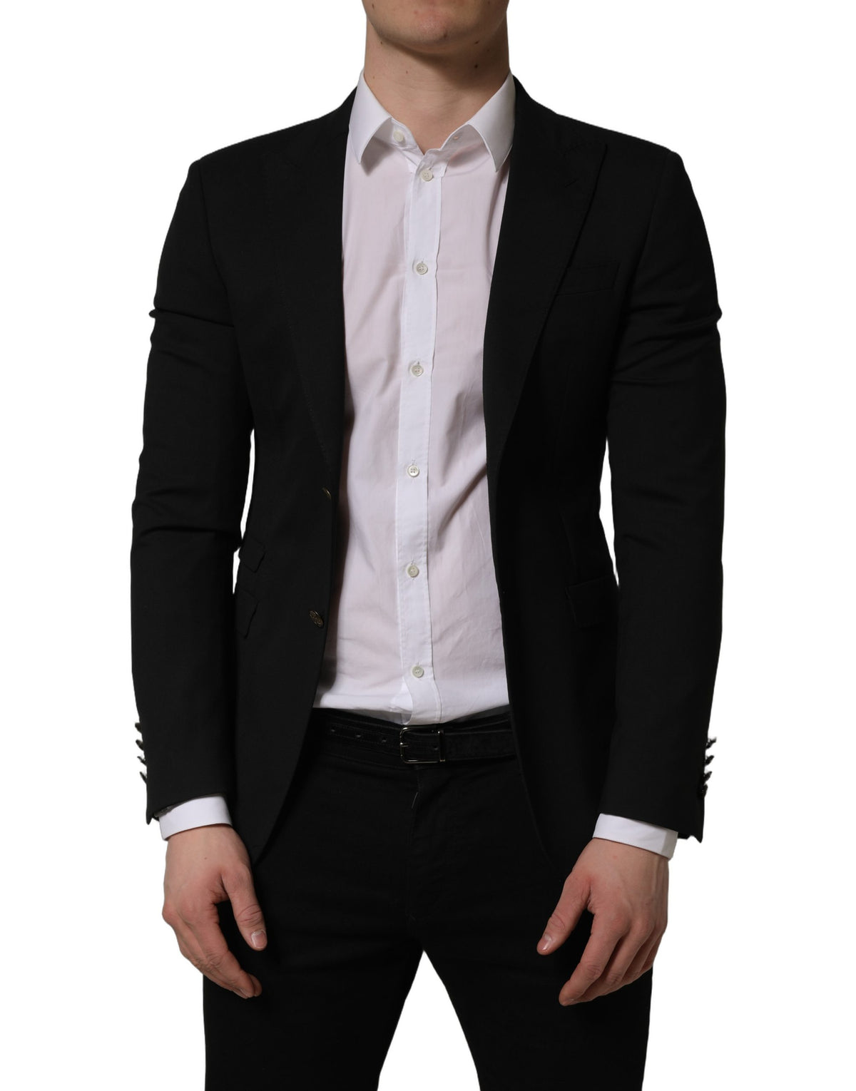 Dolce & Gabbana svart enkelknäppt blazerjacka i polyester