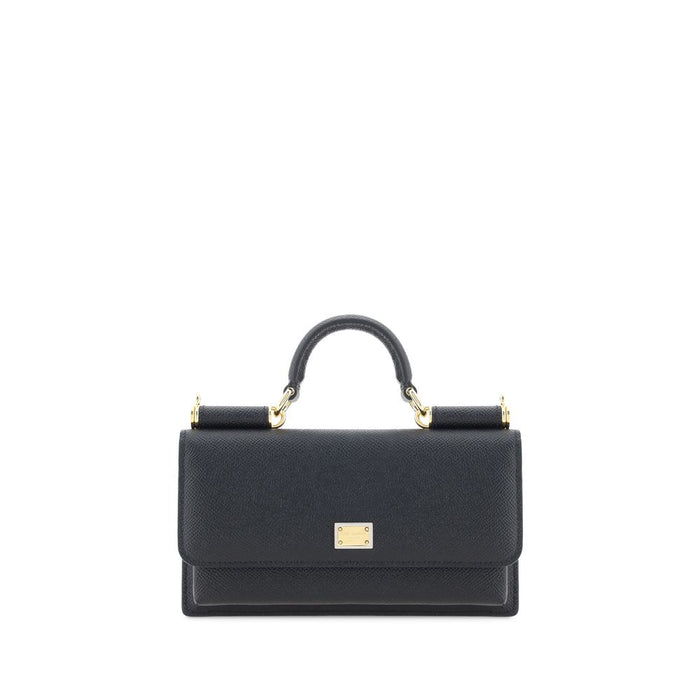 Dolce & Gabbana axelremsväska i svart kalvskinn (Bos Taurus)