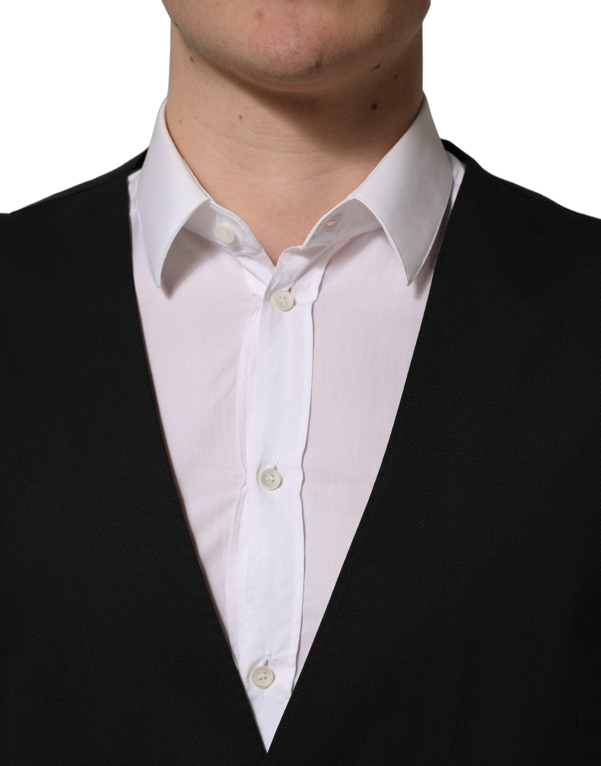 Dolce & Gabbana svart enkelknäppt väst för män