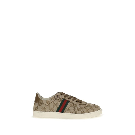 Gucci beigefärgade sportskor i tyg