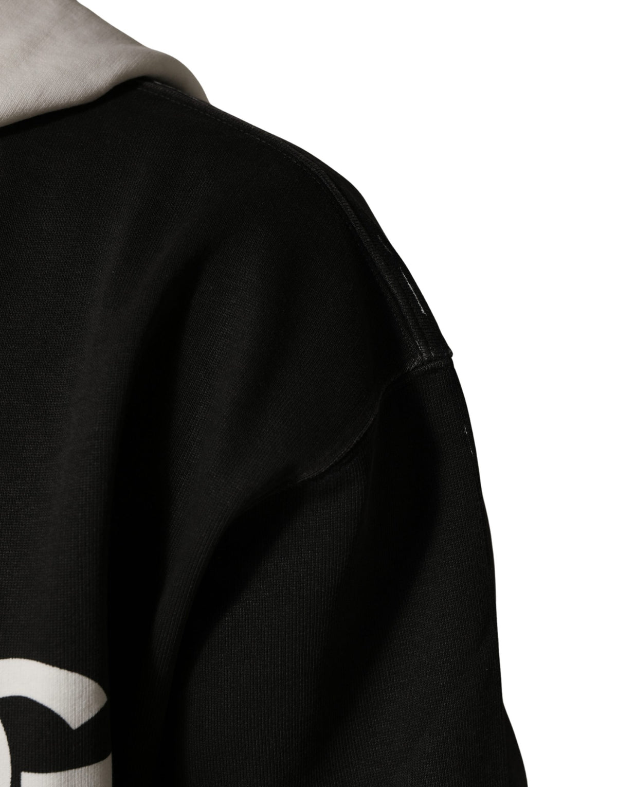 Dolce & Gabbana svart luvtröja i bomull med dragkedja och logotyp