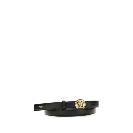 Versace Black Calf Leather Regular Belt