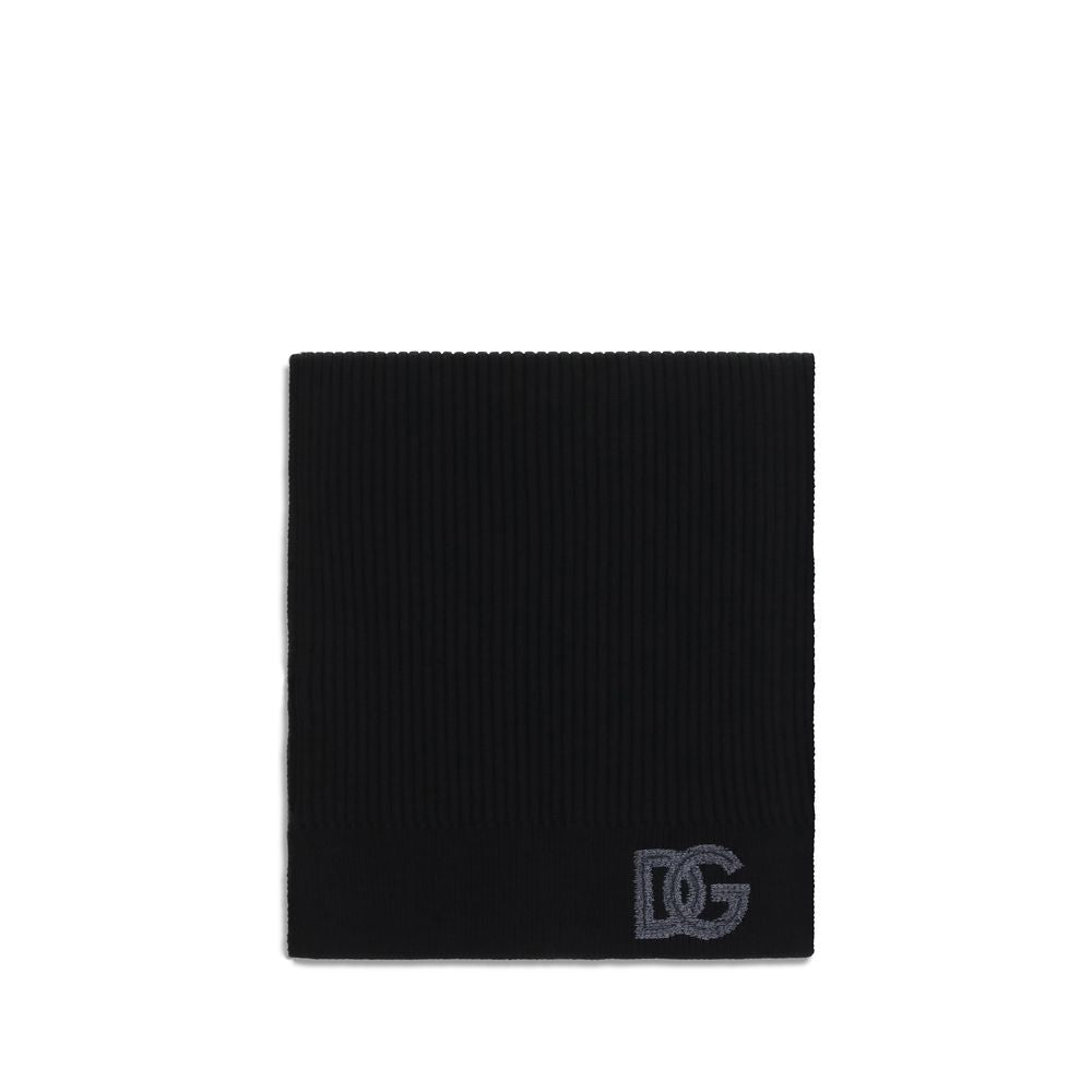 Dolce & Gabbana Black Wool Scarf