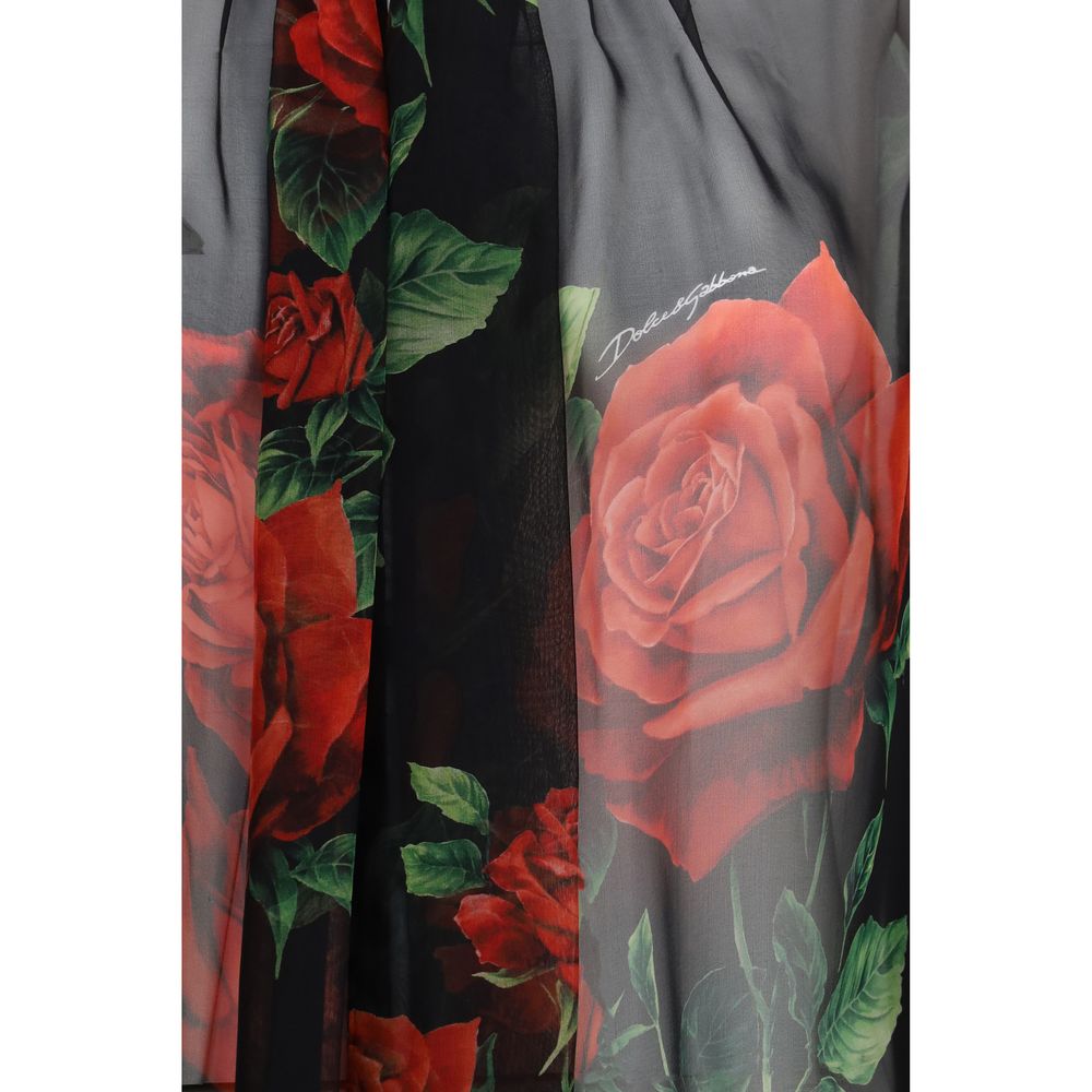 Dolce & Gabbana Black Silk Pattern Shirt