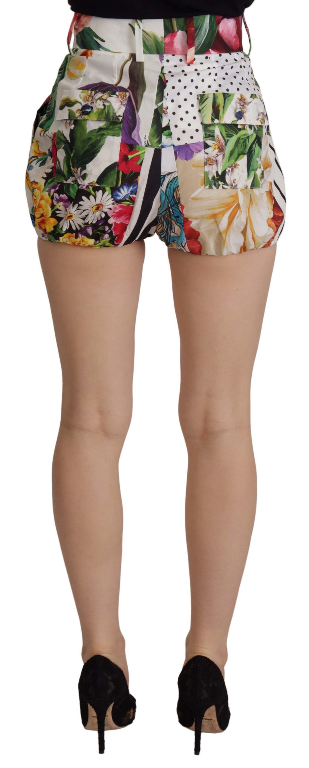 Dolce & Gabbana flerfärgade hotpants med hög midja