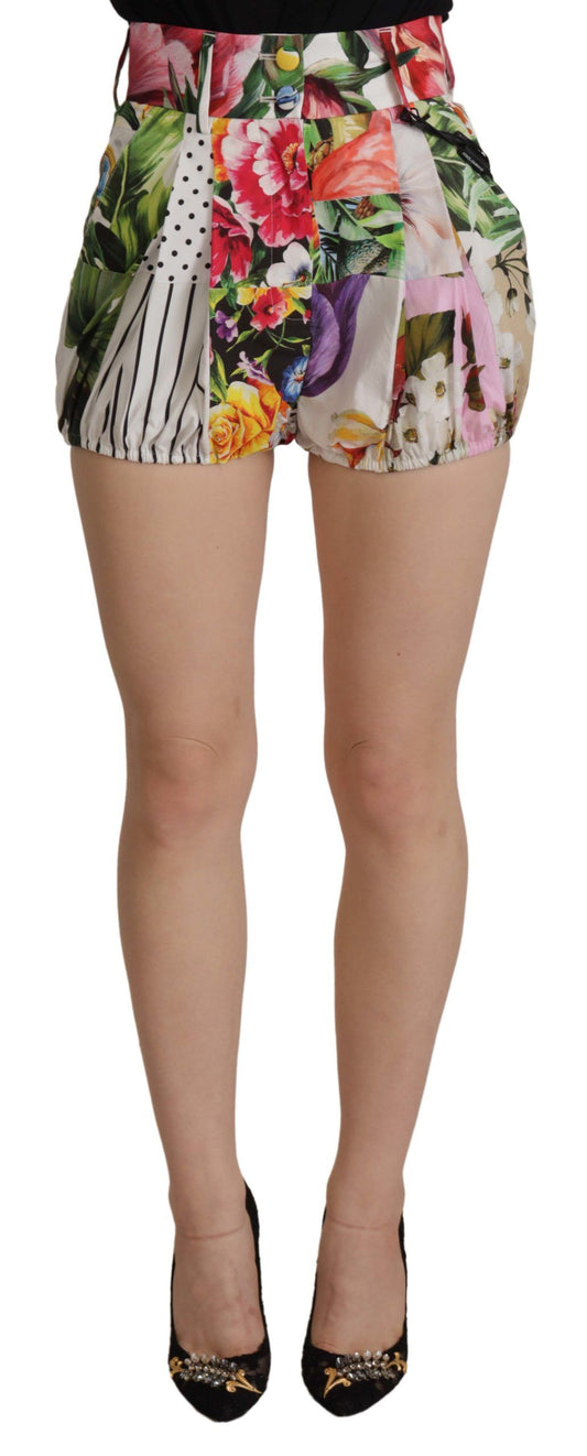 Dolce & Gabbana flerfärgade hotpants med hög midja