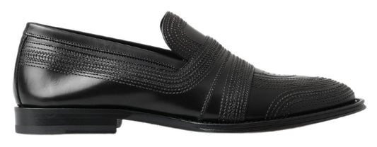 Dolce & Gabbana svarta loafers i läder med sömmar