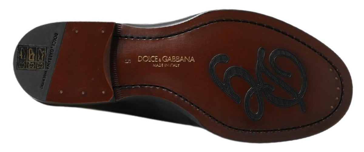 Dolce & Gabbana svarta loafers i läder med sömmar