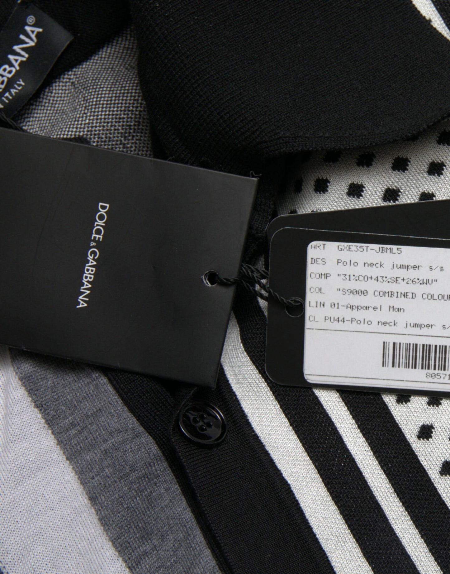 Dolce &amp; Gabbana Svart Vit Tröja Kofta Polotröja