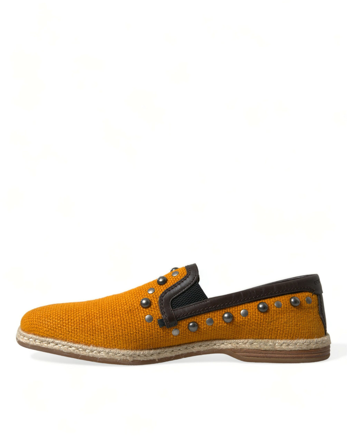 Dolce & Gabbana loafers i orange linne och läder med nitar