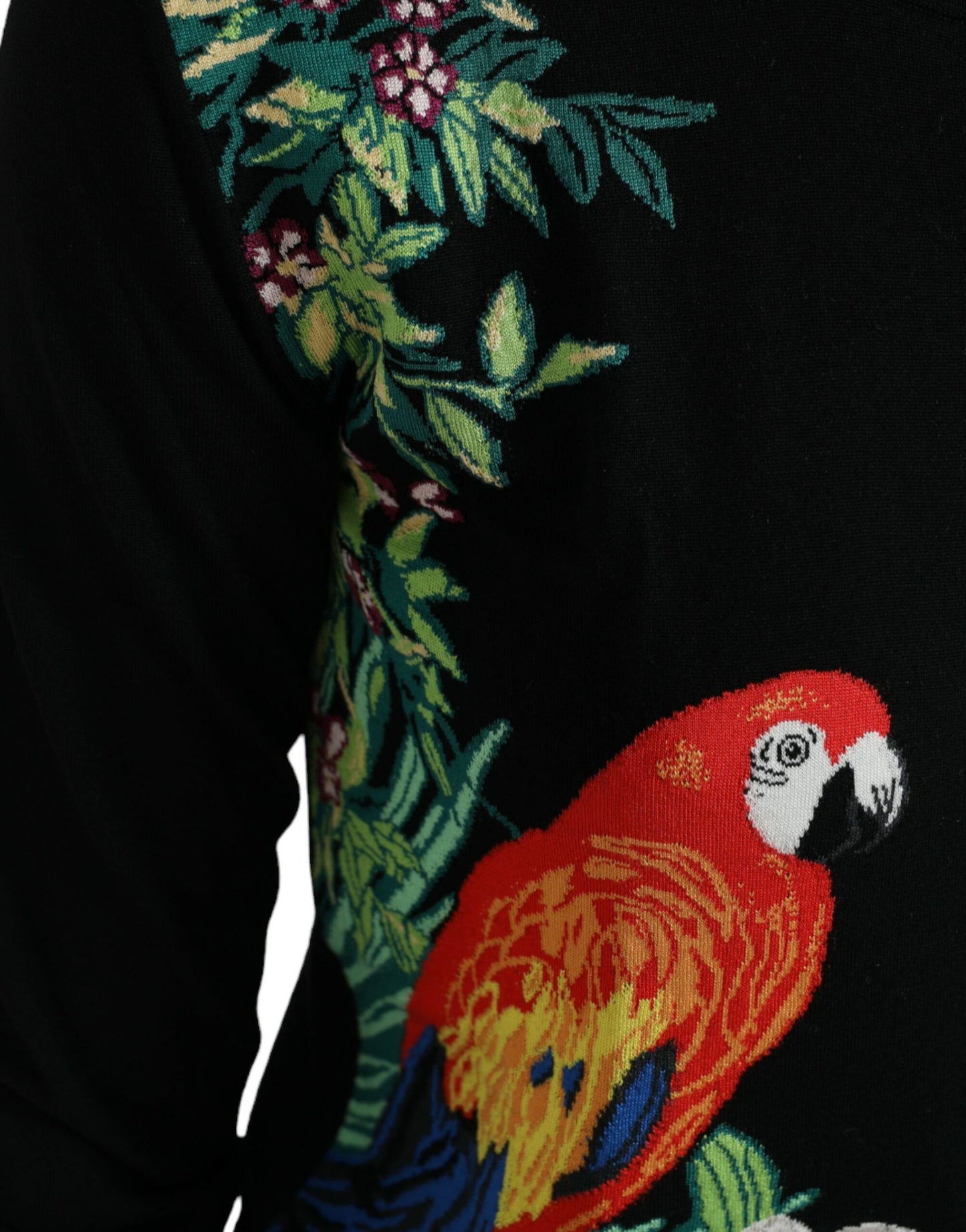 Dolce &amp; Gabbana Svart Bird Ull Långärmad Kofta