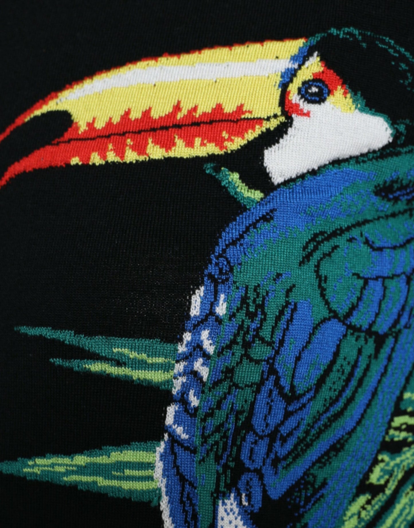 Dolce &amp; Gabbana Svart Bird Ull Långärmad Kofta