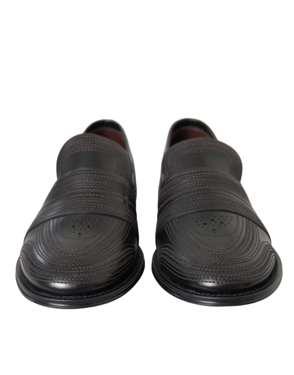 Dolce & Gabbana svarta och bruna loafers i läder för herr