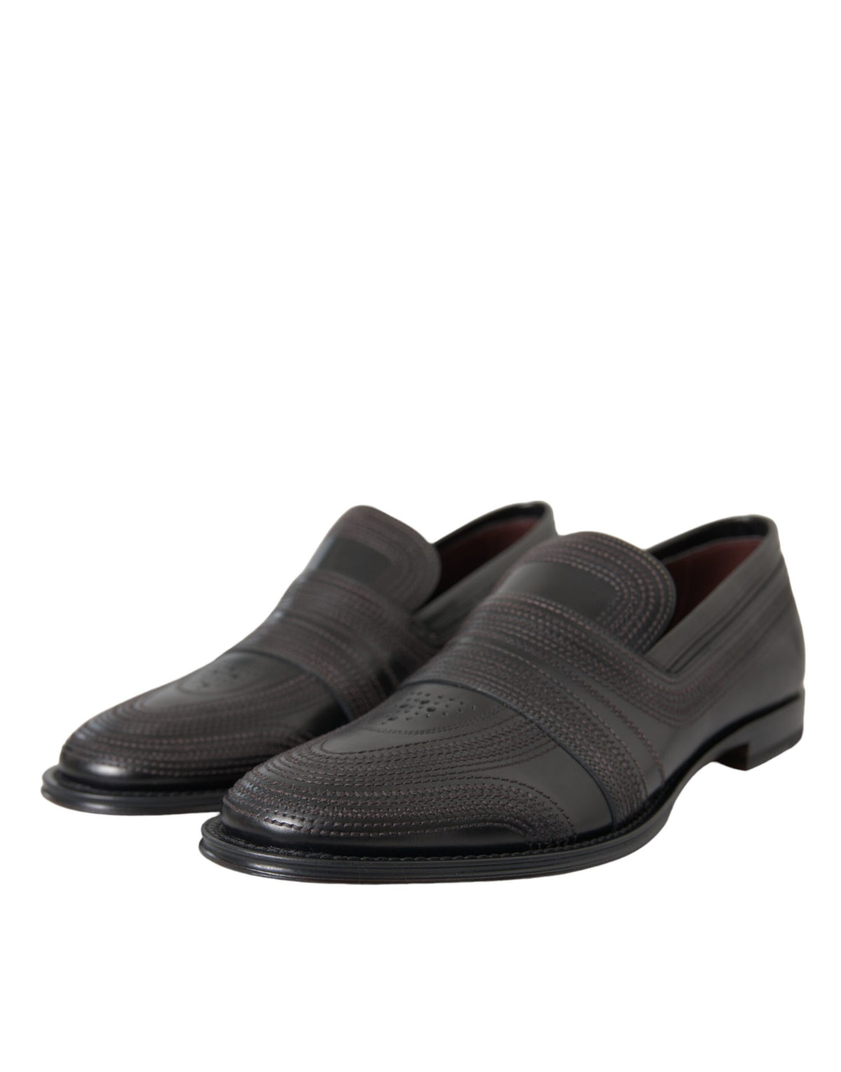 Dolce & Gabbana svarta och bruna loafers i läder för herr