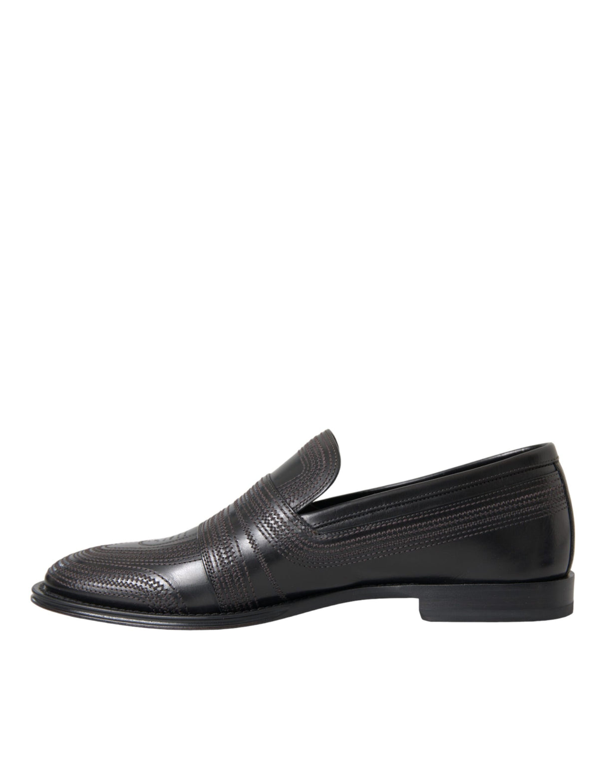 Dolce & Gabbana svarta och bruna loafers i läder för herr