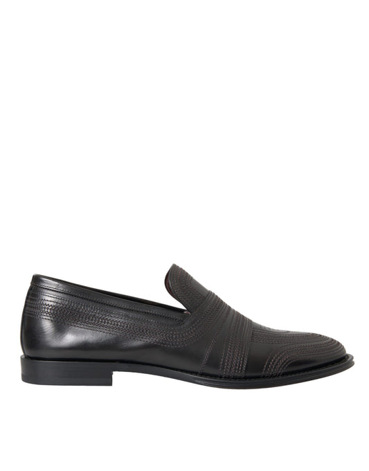 Dolce & Gabbana svarta och bruna loafers i läder för herr
