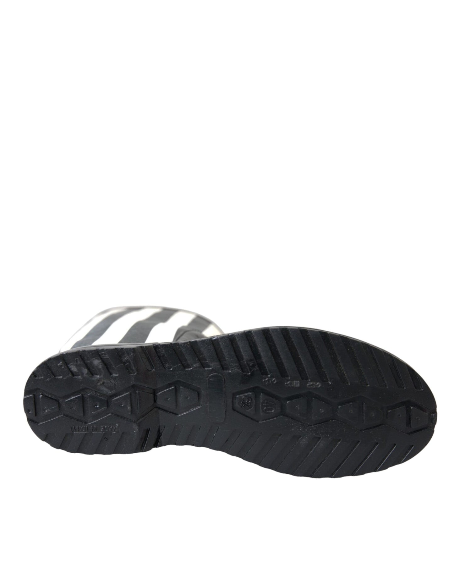 Dolce &amp; Gabbana Svarta Gummi Knähöga Platta Stövlar Skor