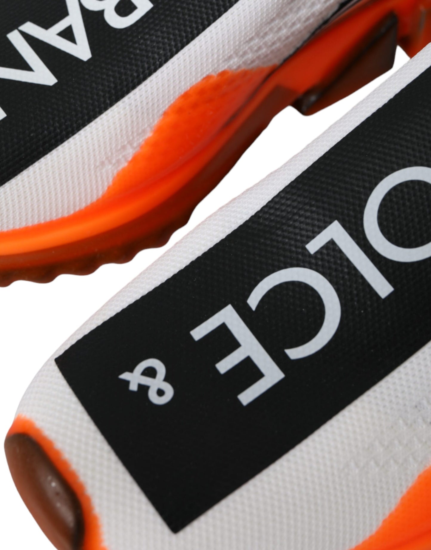 Dolce &amp; Gabbana Svarta Vita Orange Slip On Sorrento Sneakers Skor