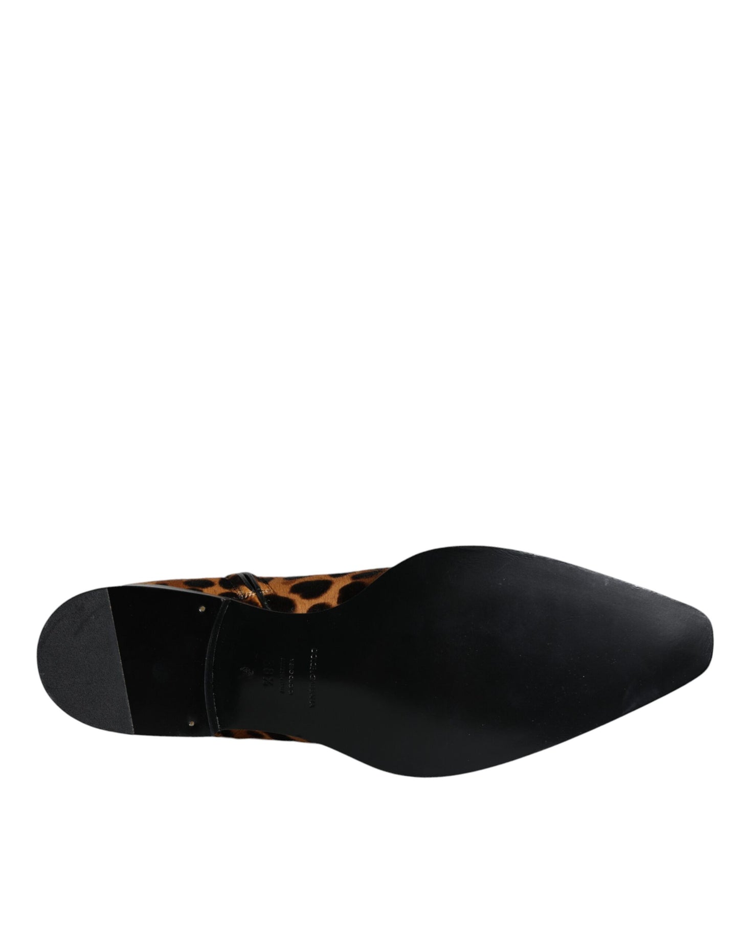 Dolce &amp; Gabbana Bruna Leopardfärgade Kalvpälsstövlar Skor