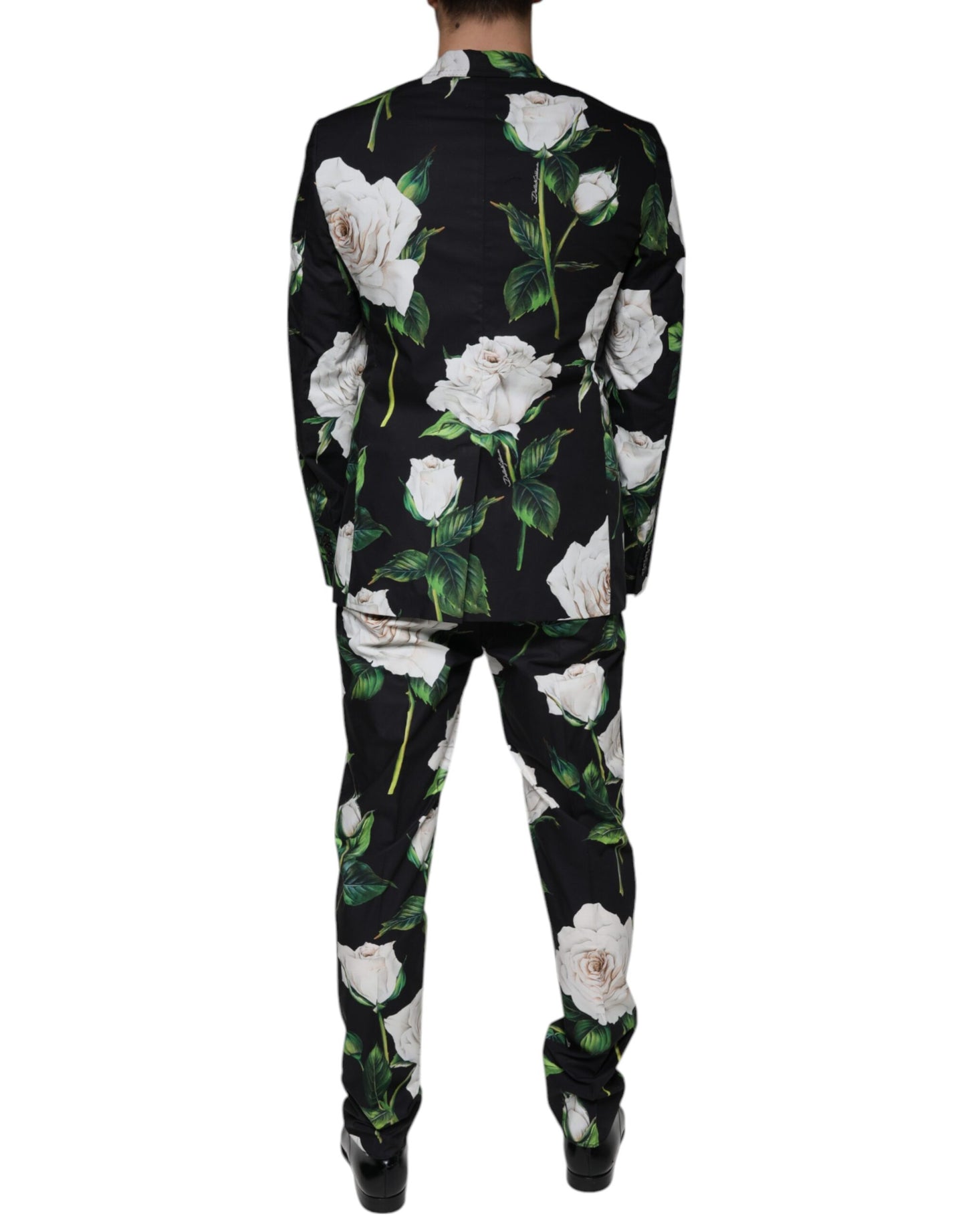 Dolce &amp; Gabbana Svart Rosé Bomull Herr Kostym 2 Delad Formell Kostym